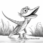 Easy-to-Color Dimorphodon Coloring Pages for Kids 1