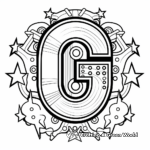 Easy-to-Color Groovy Letter G Coloring Pages for Preschoolers 4