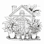 Easy-To-Color House Plants Adult Coloring Pages 1