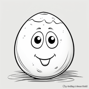 Easy-to-Color Over Easy Egg Coloring Pages 1