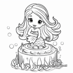 Easy-to-Color Simple Mermaid Cake Coloring Pages 1
