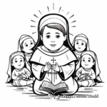 Easy-to-Color St. Thomas Aquinas Coloring Pages 1