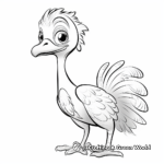 Easy to Color Troodon Outline Coloring Pages 4