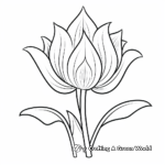 Easy-to-color Tulip Flower Coloring Pages 2