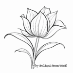 Easy-to-color Tulip Flower Coloring Pages 3