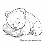 Easy Toddler-Friendly Sleeping Bear Cub Coloring Pages 2