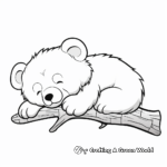 Easy Toddler-Friendly Sleeping Bear Cub Coloring Pages 4