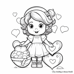 Easy Toddler's Valentine Candy Coloring Pages 2