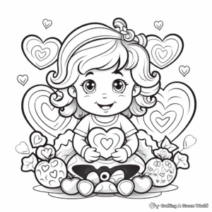 Easy Toddler's Valentine Candy Coloring Pages 3