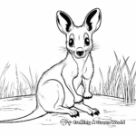 Páginas para colorear de Wallaby ecológico y medio ambiente 2