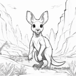 Ecological Wallaby and Environment Coloring Pages 4