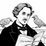 Páginas para colorear de Cuervos inspiradas en Edgar Allan Poe 1