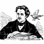 Páginas para colorear del cuervo inspiradas en Edgar Allan Poe 4