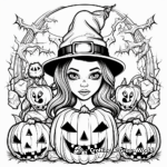 Edgy Gothic Halloween Coloring Pages for Adults 1