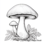 Edible Porcini Mushroom Coloring Pages 1