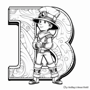 Educational Alphabet Blank Coloring Sheets 3