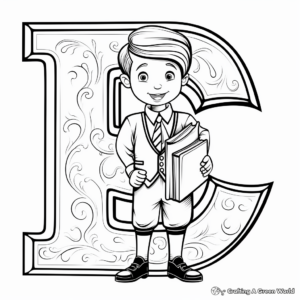 Educational Alphabet Blank Coloring Sheets 4