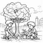 Educational Arbor Day Coloring Pages on Tree Maintenance 1