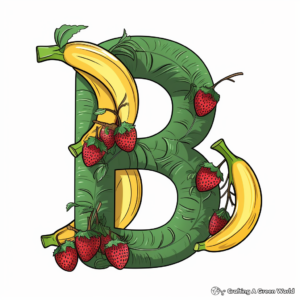 Educational 'B is for Banana' Letter B Coloring Pages 1
