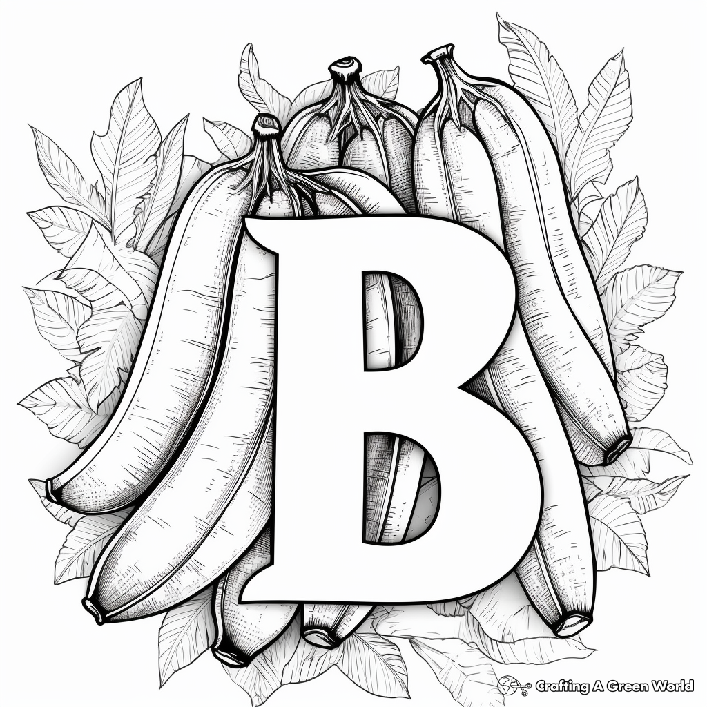 Educational 'B is for Banana' Letter B Coloring Pages 3