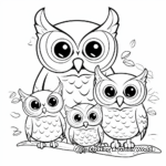 Educational, Interactive Elf Owl Family Coloring Pages 1