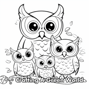 Owl Family Coloring Pages - Free &amp; Printable!
