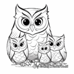 Educational, Interactive Elf Owl Family Coloring Pages 2