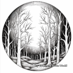 Eerie Full Moon in a Spooky Forest Coloring Pages 3