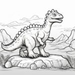 Egg-Laying Pachycephalosaurus: Nature Scene Coloring Pages 3