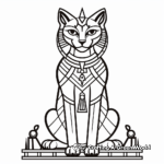 Egyptian Cat Goddess Bastet Coloring Pages 1