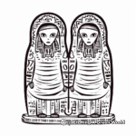 Egyptian Mummies and Sarcophagus Coloring Pages 2