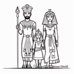 Egyptian Royalty Coloring Pages: King, Queen, and Prince 2