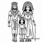 Egyptian Royalty Coloring Pages: King, Queen, and Prince 3
