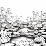 Elaborate Lotus Pond Coloring Pages 2