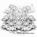Elaborate Lotus Pond Coloring Pages 3