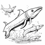 Elasmosaurus Among Other Dinosaurs Coloring Pages 2