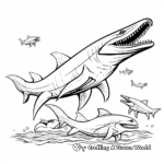Elasmosaurus Among Other Dinosaurs Coloring Pages 4