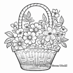 Elder-friendly Simple Flower Basket Coloring Pages 2