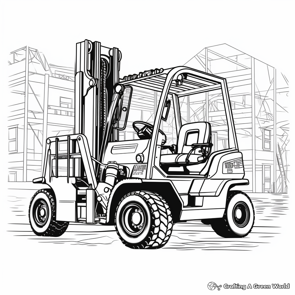 Electric Forklift Coloring Sheets 4
