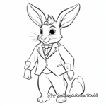 Elegant Aristocratic Bunny Coloring Pages for Adults 4