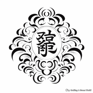 Elegant Chinese Calligraphy 2023 Coloring Pages 1