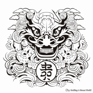 Elegant Chinese Calligraphy 2023 Coloring Pages 4