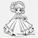Elegant Cinderella Ball Gown Dress Coloring Pages 2