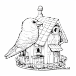 Elegant Cockatoo in Bird Cage Coloring Sheets 4