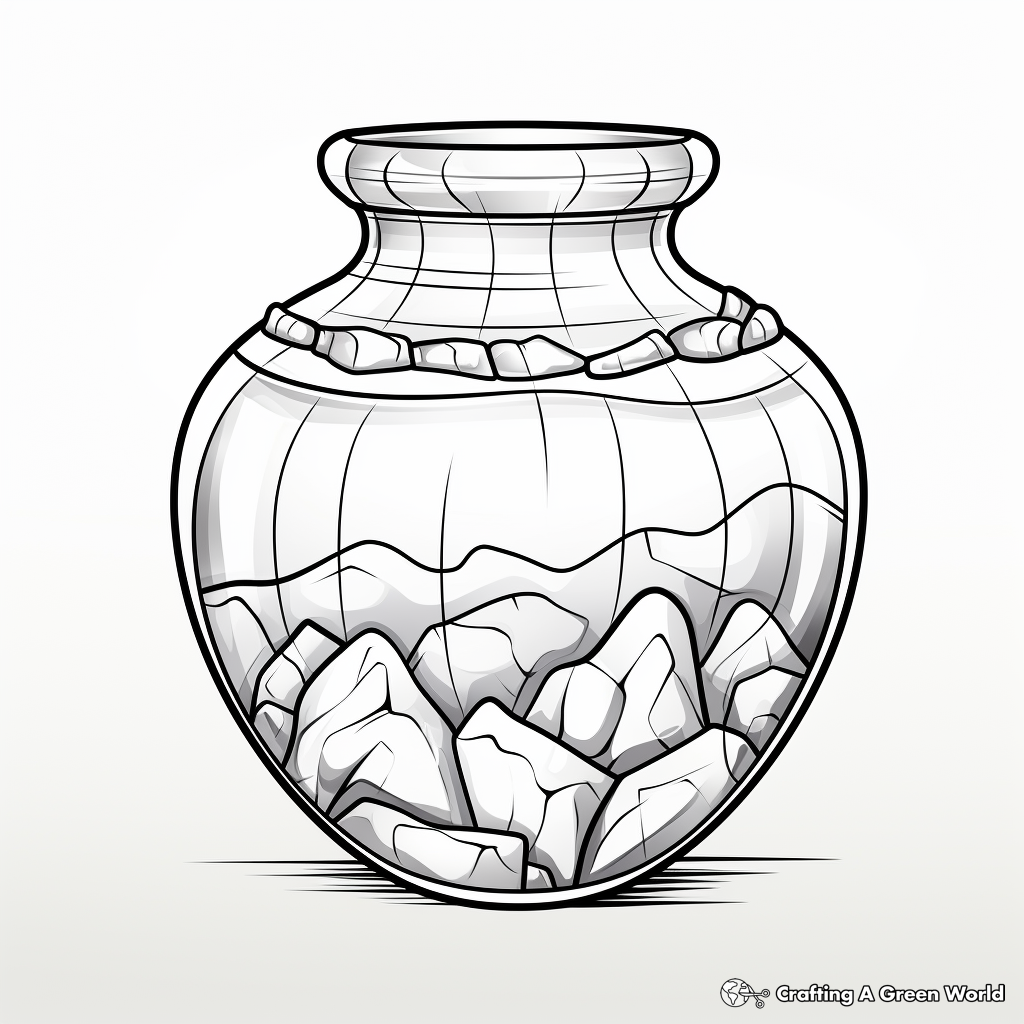 Elegant Crystal Vase Coloring Pages 1