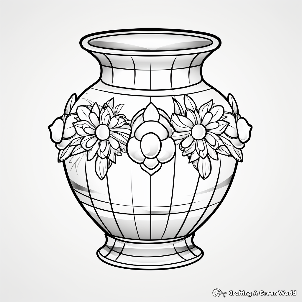 Elegant Crystal Vase Coloring Pages 3