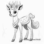 Elegant Deer Princess Coloring Pages 1