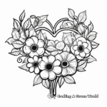 Elegant Heart with Flowers Coloring Pages 1