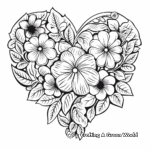 Elegant Heart with Flowers Coloring Pages 2