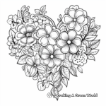 Elegant Heart with Flowers Coloring Pages 3